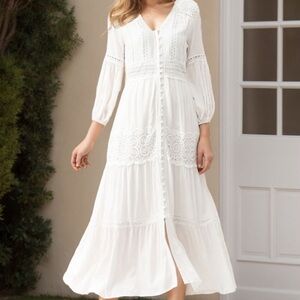 Boho White Maxi Dress